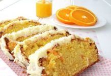 Bolo de laranja fácil com cobertura de laranja